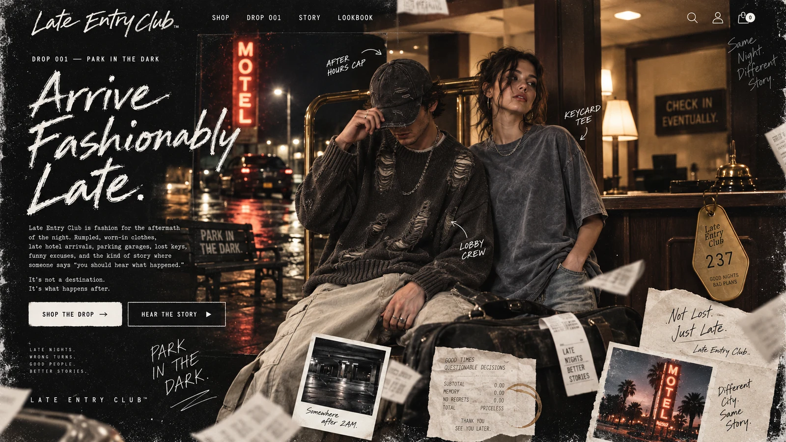 Late Entry Club brand imagery